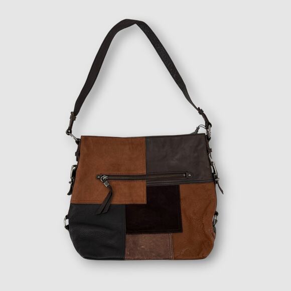 The Sak Leather Multicolor Boho Patchwork Shoulder Bag - Picture 1 of 8